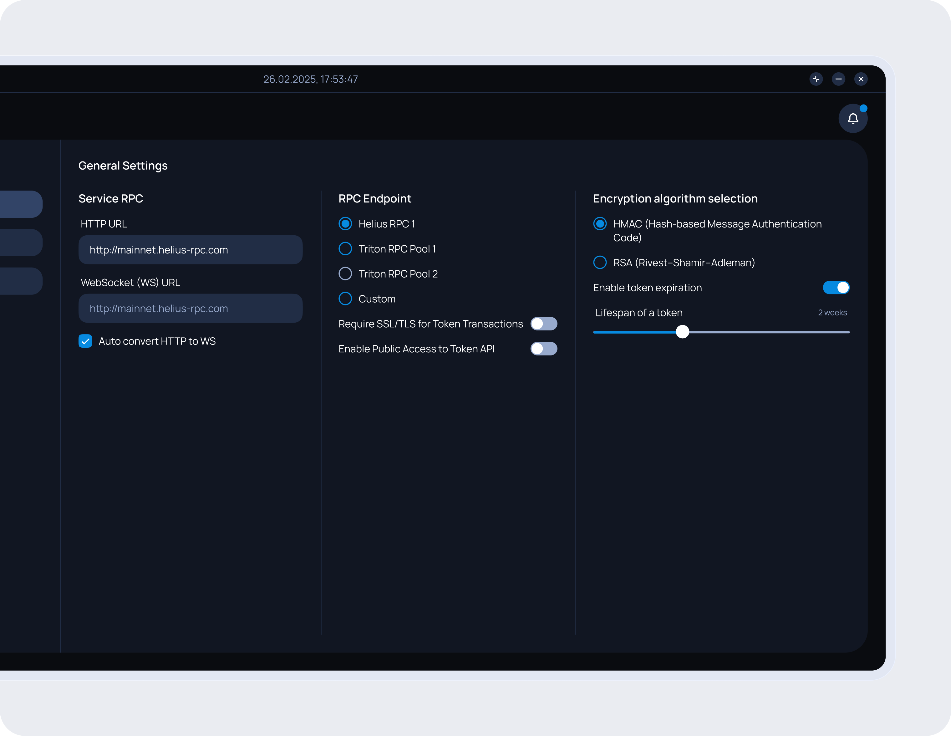 Aura Bot — раздел Settings